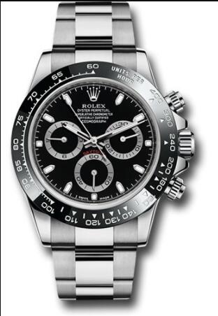 Replica Rolex Steel Cosmograph Daytona 40 Watch 116500LN Black Index Dial